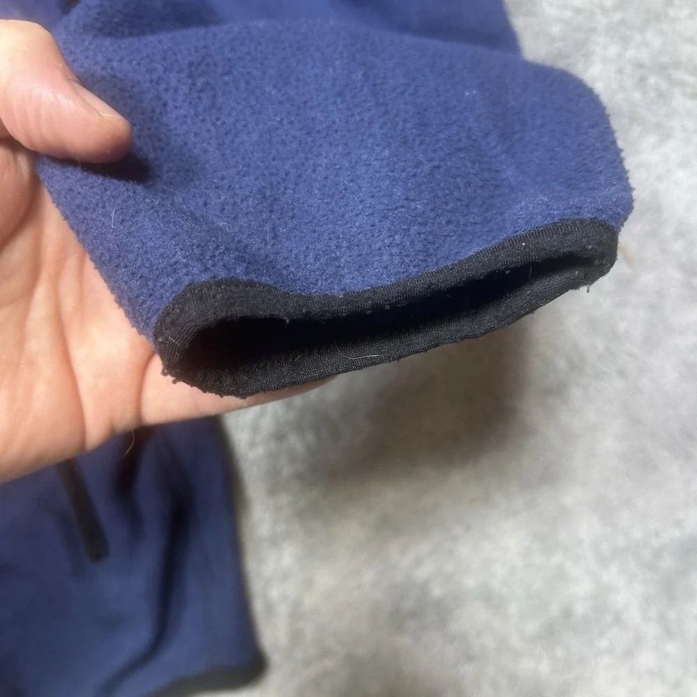 Vintage The North Face Snap-T Fleece Pullover Men's L Navy USA Made Hiking *HOLE